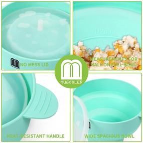 img 2 attached to 🍿 Silicone Microwave Popcorn Maker by MUGOOLER - Collapsible Bowl with Lid, BPA Free, Dishwasher Safe (Light Blue)