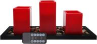 🕯️ j.e.penny led candles d3 xh 4"/5"/6" set of 3 real wax battery flameless red square candles – remote control, timer, and decorative tray логотип