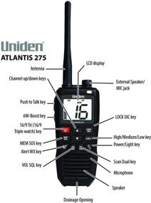 img 3 attached to Uniden Atlantis 275 Радиостанция VHF для морской навигации - Портативная, IPX8-погружаемая и водонепроницаемая, Двухцветный экран, 6 Вт, Все американские/международные/канадские морские каналы, Система предупреждения NOAA о погоде.