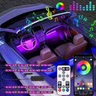 🚗 enhance your car's ambiance with rgb interior car lights: 2-in-1 design 4pcs 48 led, app & remote control, music mode, diy & scene mode, 12v dc logo