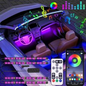 img 4 attached to 🚗 Enhance Your Car's Ambiance with RGB Interior Car Lights: 2-in-1 Design 4pcs 48 LED, App & Remote Control, Music Mode, DIY & Scene Mode, 12V DC