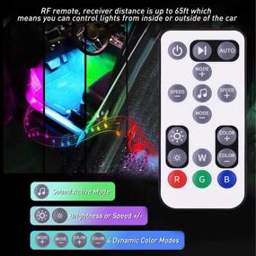 img 1 attached to 🚗 Enhance Your Car's Ambiance with RGB Interior Car Lights: 2-in-1 Design 4pcs 48 LED, App & Remote Control, Music Mode, DIY & Scene Mode, 12V DC