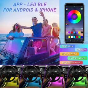 img 2 attached to 🚗 Enhance Your Car's Ambiance with RGB Interior Car Lights: 2-in-1 Design 4pcs 48 LED, App & Remote Control, Music Mode, DIY & Scene Mode, 12V DC