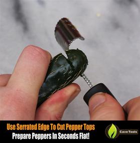 img 3 attached to Cave Tools Jalapeno Pepper Corer and Deseeder: Ultimate Tool for Easy Roasting of Poppers on Grill, Smoker, or Oven - Must-Have Kitchen and BBQ Accessory