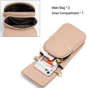 img 2 attached to Aeeque Small Crossbody Bags for Women, Leather Cell Phone Purse Shoulder Bag