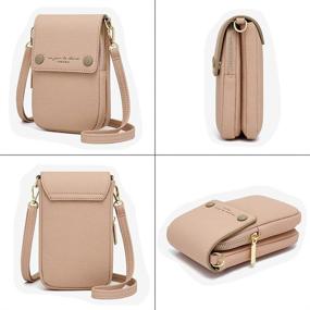 img 1 attached to Aeeque Small Crossbody Bags for Women, Leather Cell Phone Purse Shoulder Bag