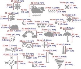 img 1 attached to 🔥 Enhance Your Crafts with Aleks Melnyk #14 Metal Journal Stencil: Weather Forecast Stainless Steel Template Tool for Wood Burning, Pyrography, Engraving, Scrapbooking, Crafting, DIY