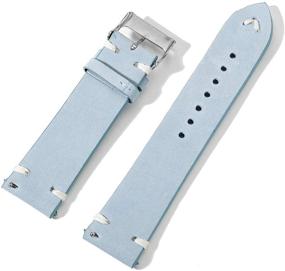 img 1 attached to 🔵 Blue White Genuine Leather Watchband - Onthelevel