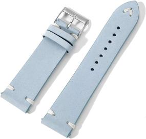 img 2 attached to 🔵 Blue White Genuine Leather Watchband - Onthelevel