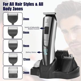 img 2 attached to 🧔 Ceenwes Professional Men's Grooming Kit: Beard Trimmer, Hair Clippers, Hair Design Trimmer, Mustache Trimmer, Body Groomer, Nose & Ear Trimmer - Ideal for Facial & Body Hair