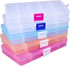 img 3 attached to 📦 Lawei 15 Pack Plastic Jewelry Box - Efficient Organizer Storage with Adjustable Dividers for Bead Jewelry Crafts