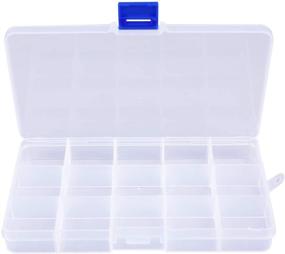 img 2 attached to 📦 Lawei 15 Pack Plastic Jewelry Box - Efficient Organizer Storage with Adjustable Dividers for Bead Jewelry Crafts