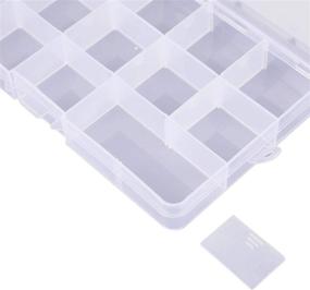 img 1 attached to 📦 Lawei 15 Pack Plastic Jewelry Box - Efficient Organizer Storage with Adjustable Dividers for Bead Jewelry Crafts