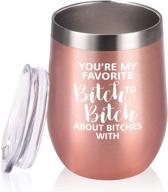 🍷 lifecapido friendship stainless steel wine tumbler for women: funny friendship gift idea for friend, sister, coworker, and girls! 12 oz stainless insulated wine tumbler with lid in rose gold логотип