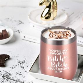 img 3 attached to 🍷 Lifecapido Friendship Stainless Steel Wine Tumbler for Women: Funny Friendship Gift Idea for Friend, Sister, Coworker, and Girls! 12 Oz Stainless Insulated Wine Tumbler with Lid in Rose Gold