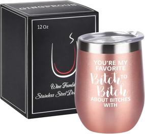 img 1 attached to 🍷 Lifecapido Friendship Stainless Steel Wine Tumbler for Women: Funny Friendship Gift Idea for Friend, Sister, Coworker, and Girls! 12 Oz Stainless Insulated Wine Tumbler with Lid in Rose Gold