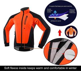 img 1 attached to ARSUXEO Men's Winter Cycling Jacket: Thermal Fleece Softshell, Waterproof & Windproof MTB Bike Outwear - 20B Model