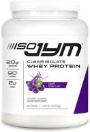 jym supplement science iso jym: low-calorie, fat-free, sugar-free grape protein shake for 🍇 women & men - 90 calories, 100% whey isolate - mixes clear - 20 servings logo