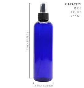 img 2 attached to 🌾 Cornucopia 8oz Cobalt Blue PET Plastic Spray Bottles with Premium Fine Mist Atomizers (6-pack); Ideal for DIY Home Cleaning, Aromatherapy, and Beauty Care