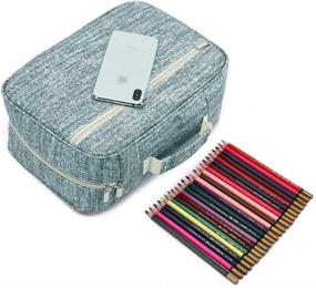 img 2 attached to 🎨 YOUNGCOL High Capacity Colored Pencil Case - Hold 300 Pencils or 200 Gel Pens - Organize and Store Watercolor Supplies in Light Blue