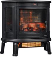 🔥 duraflame 3d black curved front infrared electric fireplace stove, remote controlled portable heater, 1500w, dfi-7117-01 logo