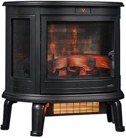img 2 attached to 🔥 Duraflame 3D Black Curved Front Infrared Electric Fireplace Stove, Remote Controlled Portable Heater, 1500W, DFI-7117-01