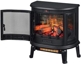 img 1 attached to 🔥 Duraflame 3D Black Curved Front Infrared Electric Fireplace Stove, Remote Controlled Portable Heater, 1500W, DFI-7117-01