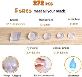 img 3 attached to 🔹 Silicone Rubber Bumper Pads for Cabinets, Drawers, Picture Frames, Cutting Board, and Furniture - Clear Self Adhesive Noise Dampening Bumpers - 272Pcs, 5 Sizes Pack - Surface Protection