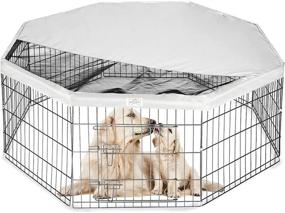 img 4 attached to XKISS Pet Playpen Mesh Fabric Top Cover - 🐾 36/24 Inch, Provides Shade & UV/Rain Protection, Playpen Not Included