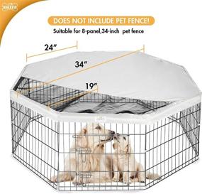 img 1 attached to XKISS Pet Playpen Mesh Fabric Top Cover - 🐾 36/24 Inch, Provides Shade & UV/Rain Protection, Playpen Not Included