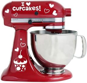 img 1 attached to 🧁 I Love Cupcakes Vinyl Decals for Kitchen Mixers - Cupcake Design Stickers in White - Spruce Up Your Baking Space!