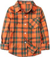 toddlers flannel button sleeve little boys' tops, tees & shirts logo