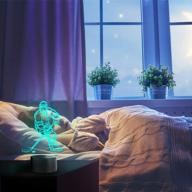 🏒 7 colors, timer function, & dimmable ice hockey player night light for kids: remote & touch control led bedside lamp for hockey lovers & fans логотип