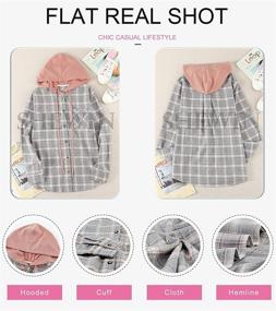 img 1 attached to 👩 Plaid Shacket Coats for Women - Stylish Long Sleeve Button Down Jacket with Casual Blouse Tops