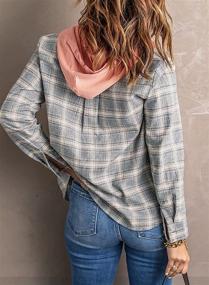 img 3 attached to 👩 Plaid Shacket Coats for Women - Stylish Long Sleeve Button Down Jacket with Casual Blouse Tops