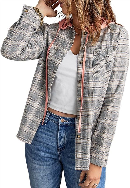 shewin flannel hoodies lightweight shacket 로고