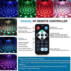 img 3 attached to 🎉 Disco Light Party Lights, Spriak DJ Stage Strobe Light Sound Activated, 7 Colors with Remote Control Disco Ball Lamps for Birthday Dance, Home, KTV, and Christmas Parties (1 Pack)