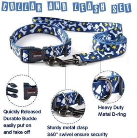 img 3 attached to 🐾 Adjustable QQPETS Dog Collar and Leash Set with Quick Release Buckle - Personalized Soft Collar + Unique 5ft Heavy Duty Leash for Small Medium Large Dogs - Ideal for Outdoor Walking & Training