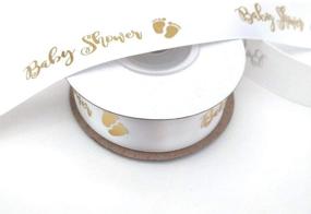 img 3 attached to 🎀 Stylish Ribbon White and Gold for Baby Shower: Elegant and Chic Decorations in White and Gold