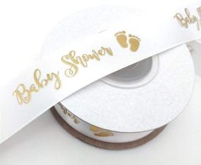 img 2 attached to 🎀 Stylish Ribbon White and Gold for Baby Shower: Elegant and Chic Decorations in White and Gold