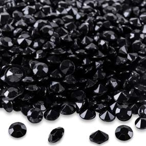 img 4 attached to 💎 Diamond Table Confetti, Vase Filler, Party Decorations for Weddings, Bridal Shower, Birthdays, Home, and More - 2000 Pack of 1 Carat 6.5mm Jewels (Black) - Super Z Outlet