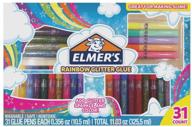 🌈 elmer’s rainbow glitter glue pen set, assorted colors, 0.356 oz each, pack of 31 - ideal for slime making logo