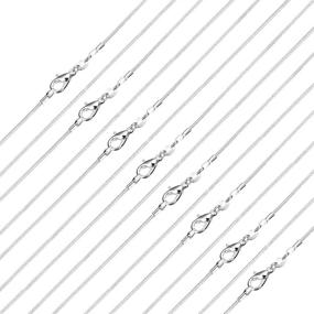 img 3 attached to 📿 Ashley 10 Pack Silver Plated Snake Chain Necklace with Clasp for DIY Jewelry Making: Versatile 1.2mm Thickness, Lengths Ranging from 16 to 24 Inches, Highlighted by 22 Inch Option