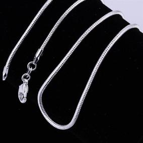 img 2 attached to 📿 Ashley 10 Pack Silver Plated Snake Chain Necklace with Clasp for DIY Jewelry Making: Versatile 1.2mm Thickness, Lengths Ranging from 16 to 24 Inches, Highlighted by 22 Inch Option