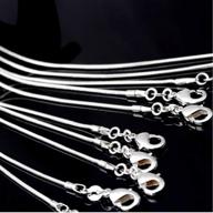 📿 ashley 10 pack silver plated snake chain necklace with clasp for diy jewelry making: versatile 1.2mm thickness, lengths ranging from 16 to 24 inches, highlighted by 22 inch option logo