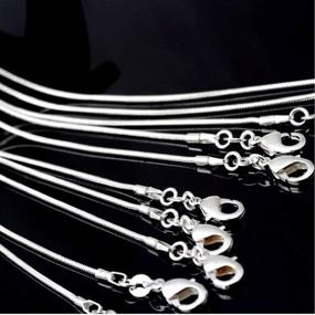 img 4 attached to 📿 Ashley 10 Pack Silver Plated Snake Chain Necklace with Clasp for DIY Jewelry Making: Versatile 1.2mm Thickness, Lengths Ranging from 16 to 24 Inches, Highlighted by 22 Inch Option