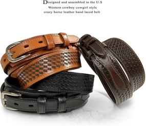 img 2 attached to Genuine Leather Southwestern Diamond Pattern Women's Accessories