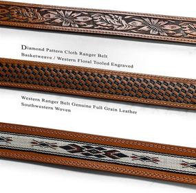 img 3 attached to Genuine Leather Southwestern Diamond Pattern Women's Accessories