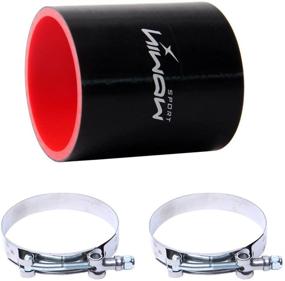 img 3 attached to 🔴 Hiwowsport 3-Inch Length 4-Ply Straight Coupler Silicone Hose Black+Red with T-Clamp - Inner Diameter 3.0" (76mm)