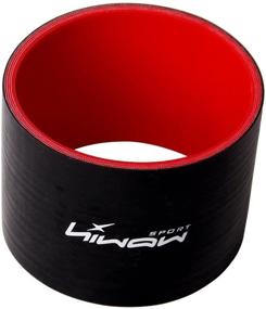 img 2 attached to 🔴 Hiwowsport 3-Inch Length 4-Ply Straight Coupler Silicone Hose Black+Red with T-Clamp - Inner Diameter 3.0" (76mm)